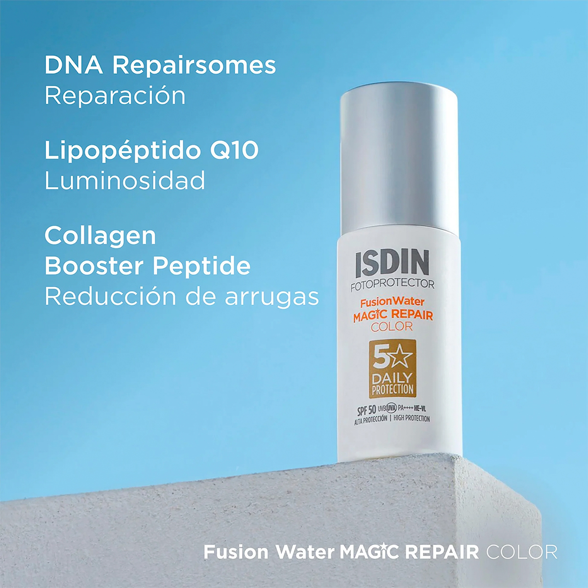 Fotoprotector Isdin Spf50 Fusion Water Magic Repair Color