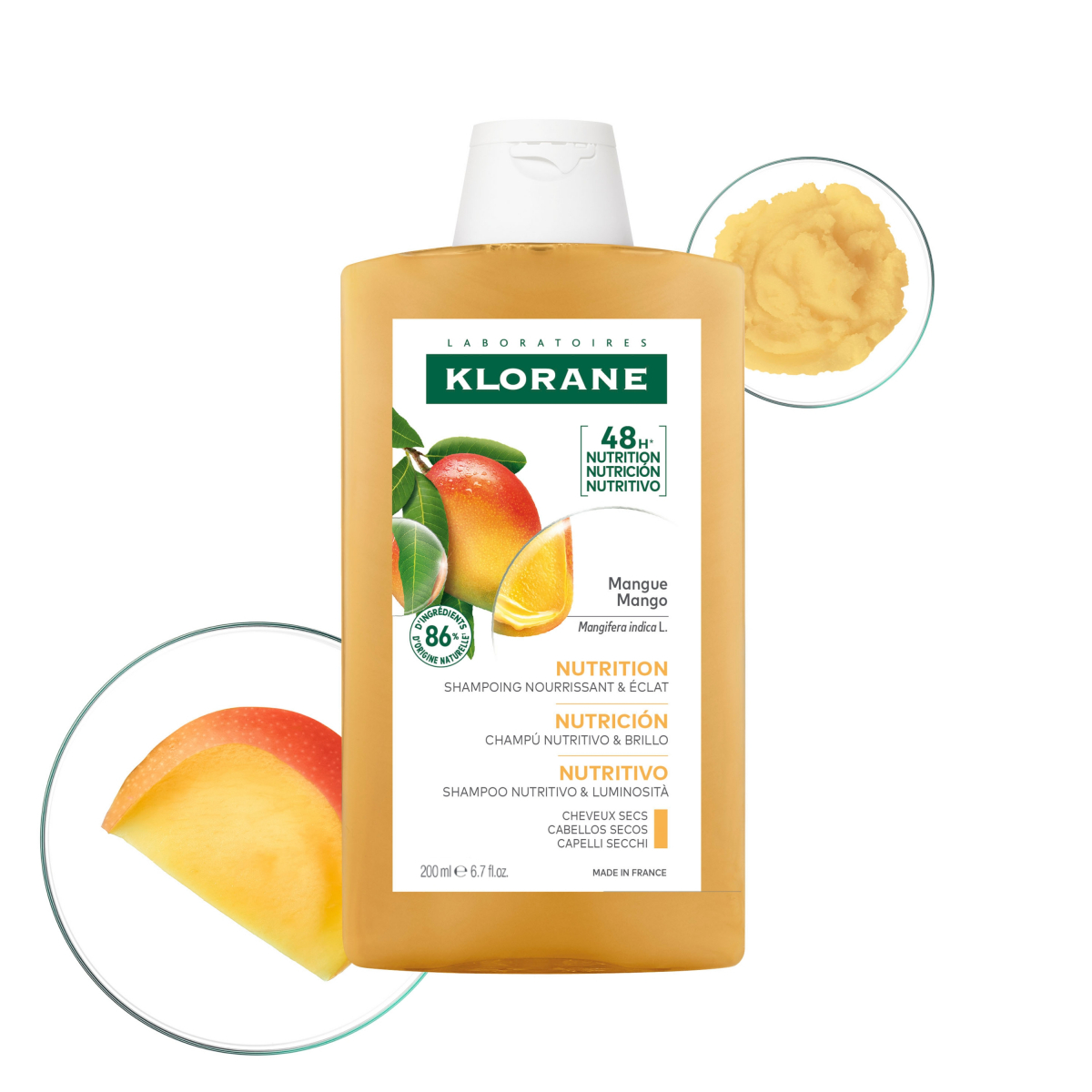 Klorane Mango Shampoo Para Cabello Seco X 200ml