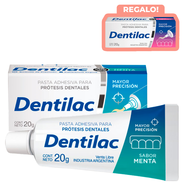 Dentilac Pasta Adhesiva Para Prótesis Dental Sabor Menta + Regalo!