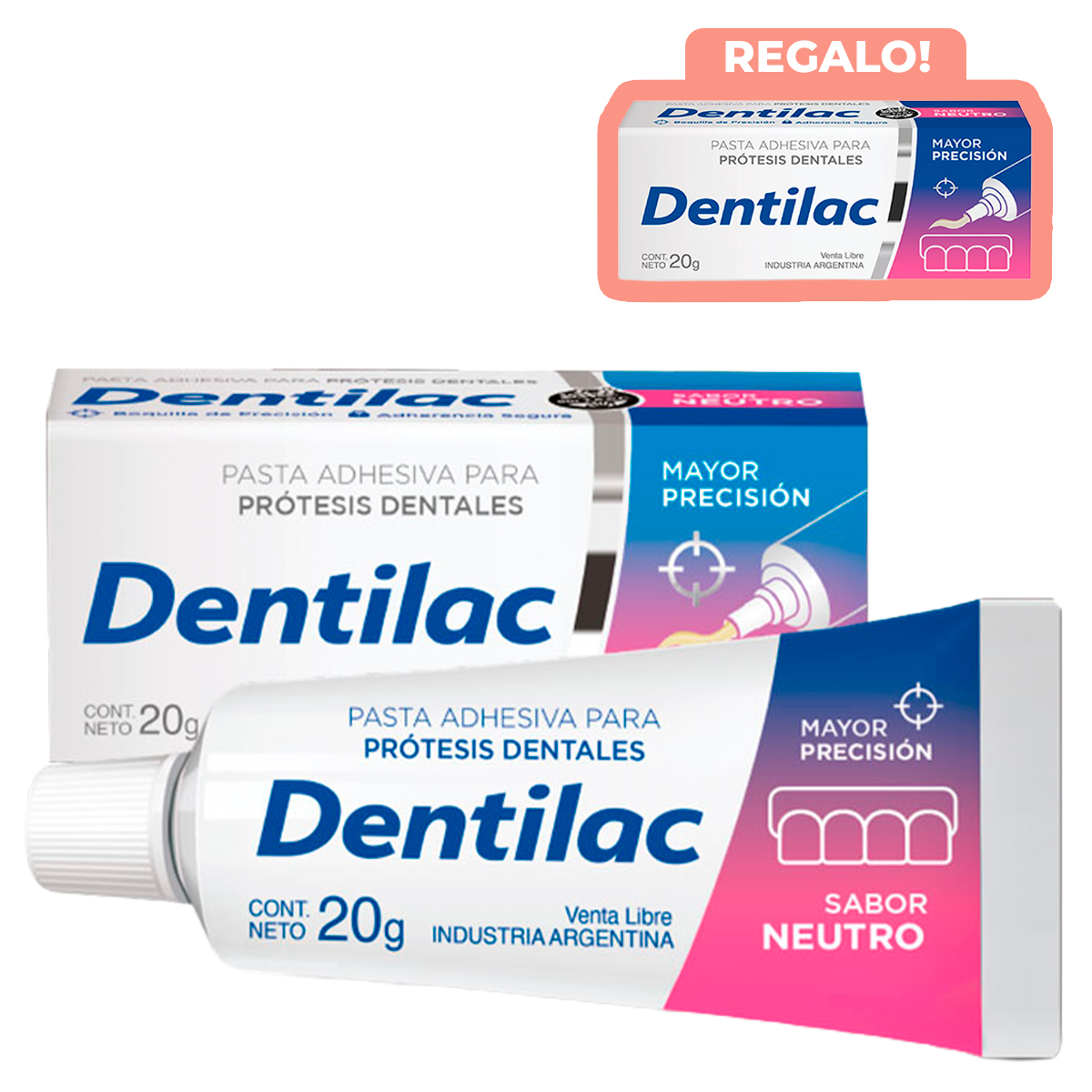 Dentilac Pasta Adhesiva Para Prótesis Dental Sabor Neutro + Regalo!