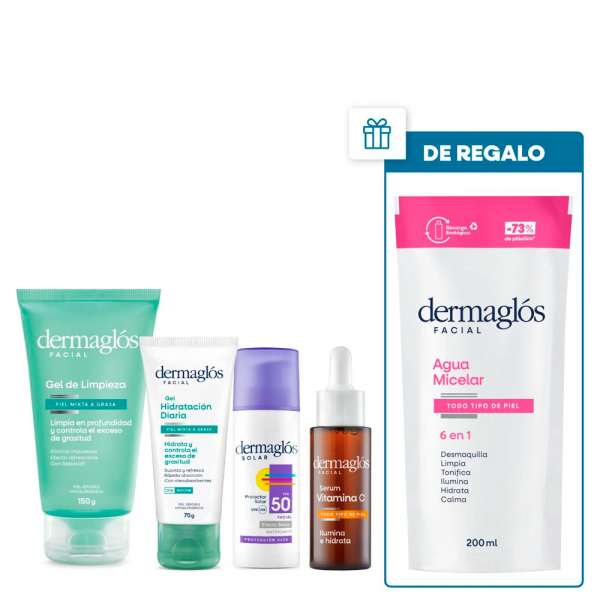 Dermaglós Rutina Antioxidante Hidratante Pieles Grasas + Regalo!