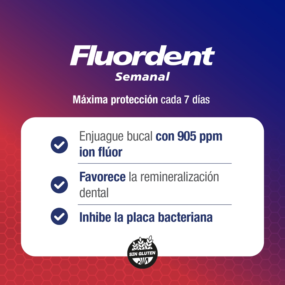 Fluordent Semanal Colutorio Prevención De Caries Dental