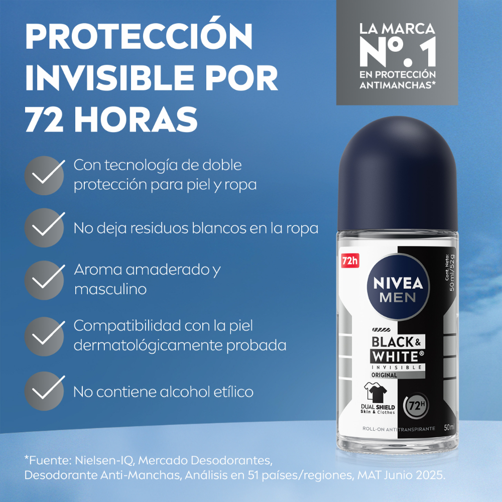 Nivea Men Desodorante Invisible B&w Roll On8759649