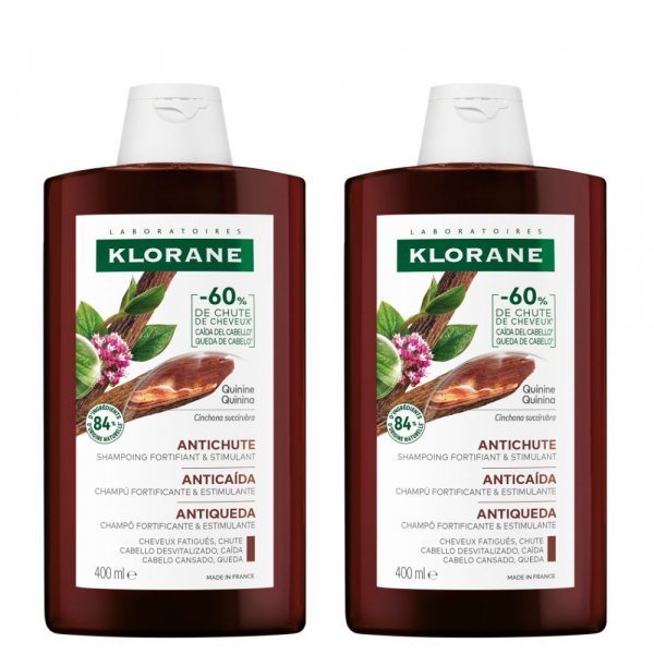 Pack X 2 Klorane Quinina Shampoo Anticaída X 400ml