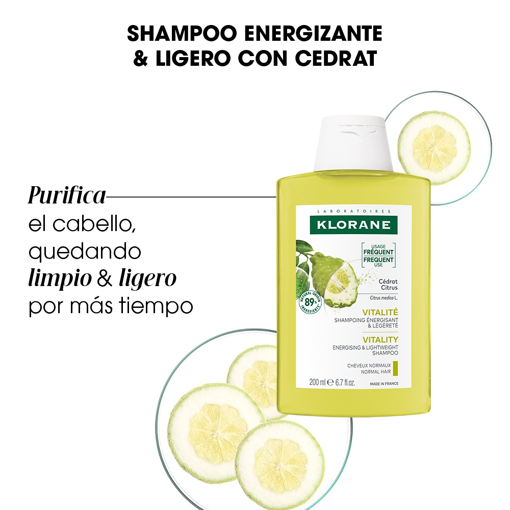 Klorane Cidra Shampoo Cabello Tendencia Oleosa X 200ml