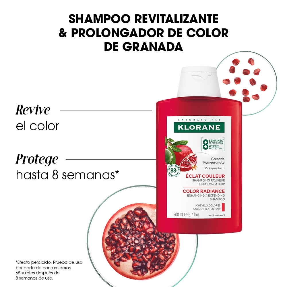 Klorane Granada Shampoo Para Cabello Teñido X 200ml
