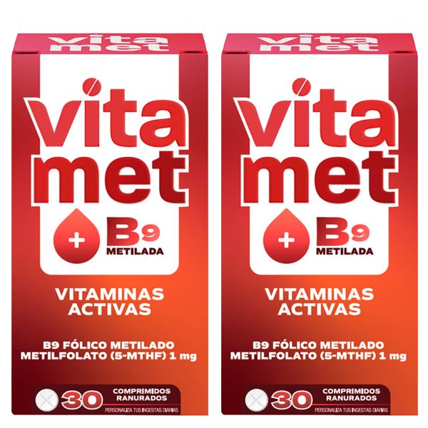 Pack 2 Vitamet B9 Suplemento L Metilfolato