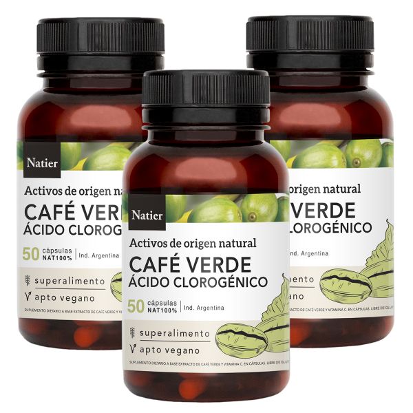 Pack 3 Natier Café Verde Cápsulas
