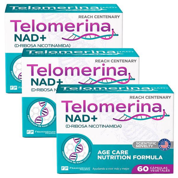 Pack 3 Telomerina Nad+ Suplemento X 60 Cápsulas