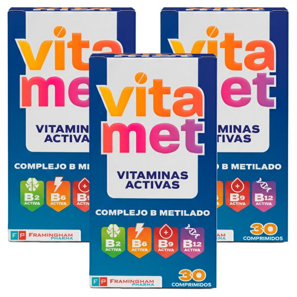 Pack 3 Vitamet Complejo B Metilado Suplemento