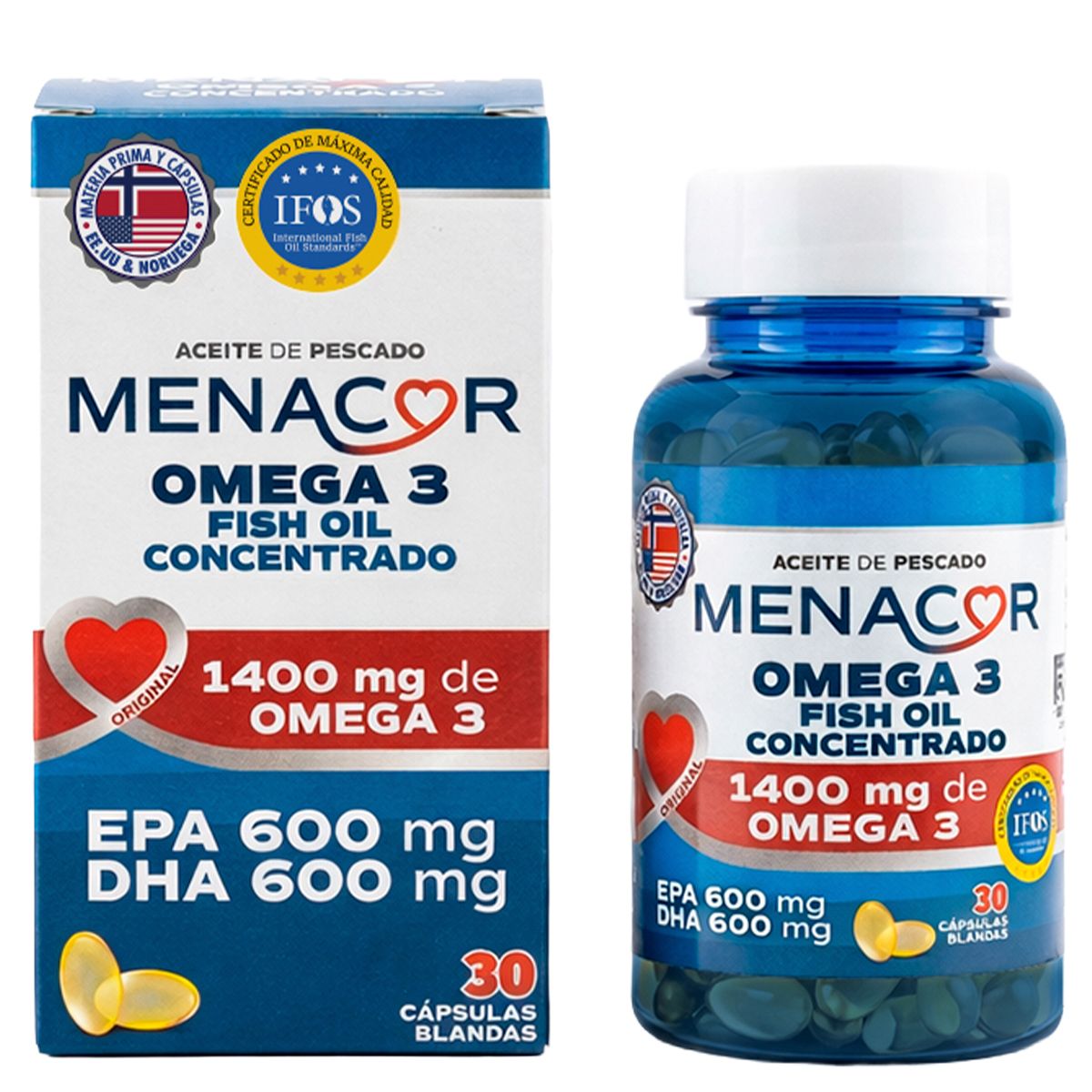 Menacor Omega 3 Aceite De Pescado Cápsulas X 30 Cápsulas