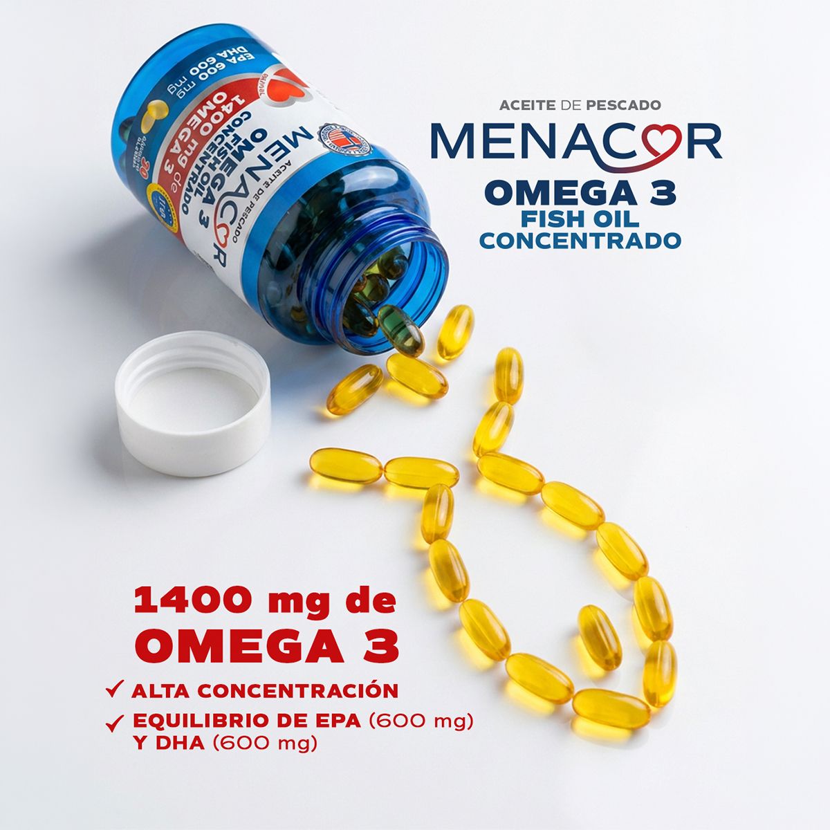Menacor Omega 3 Aceite De Pescado Cápsulas X 30 Cápsulas