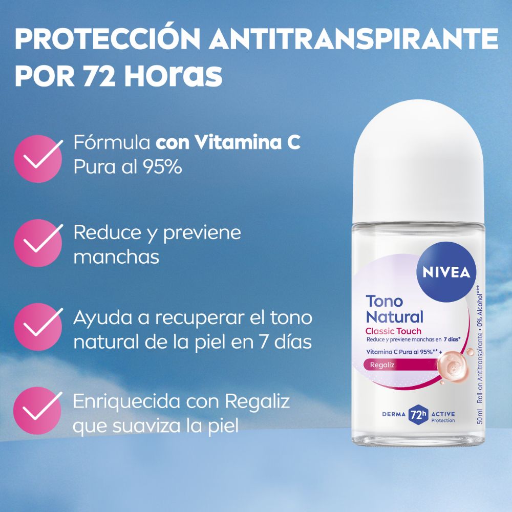 Nivea Tono Natural Classic Touch Desodorante Roll On