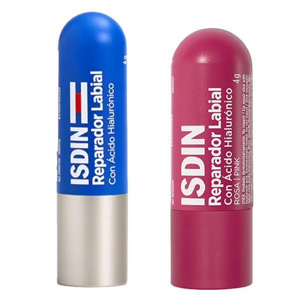 Combo Isdin Reparador Labial Azul + Rosa