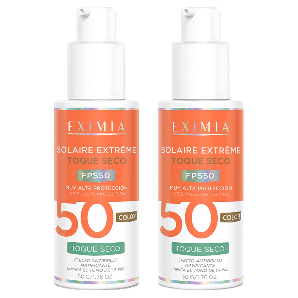 Pack 2 Eximia Solaire Extreme Fps 50 Toque Seco Color