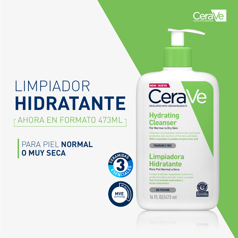 Cerave Hydrating Cleanser Gel Limpiador Facial X 473ml