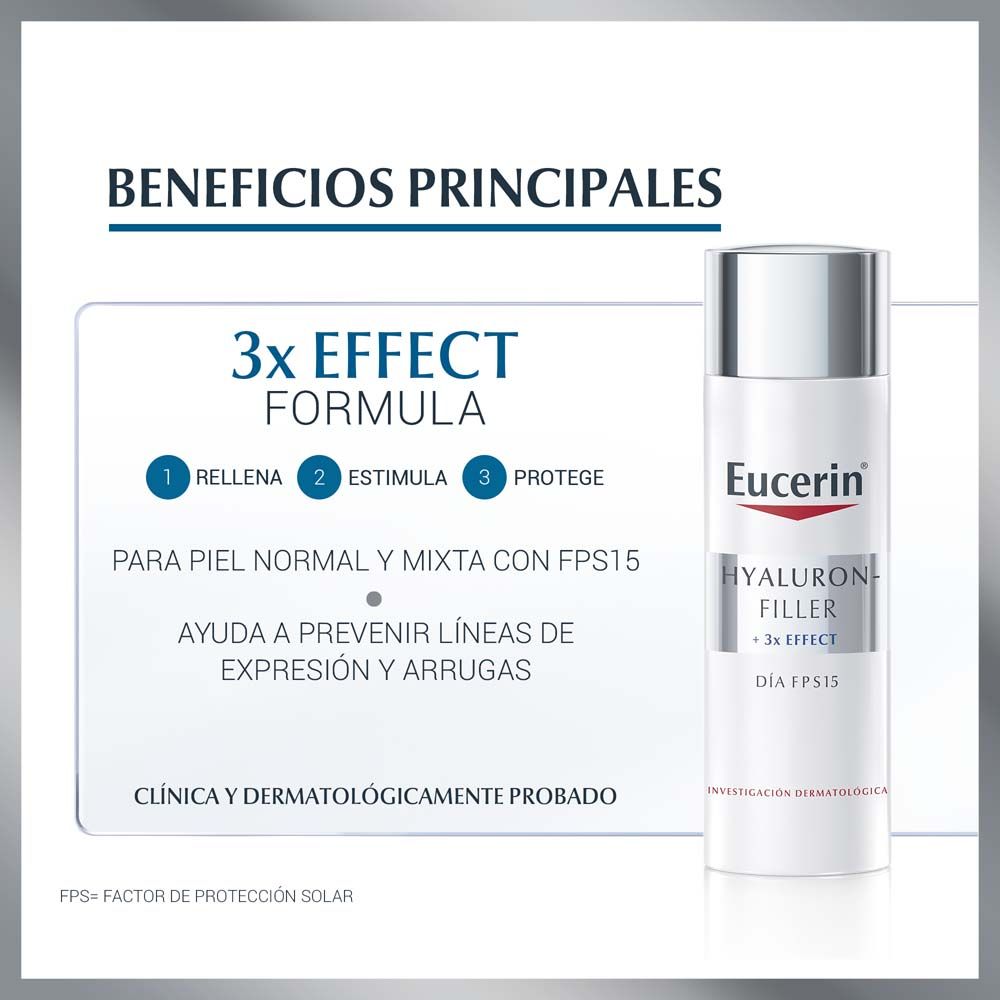 Eucerin Hyaluron Filler + 3x Effect Crema Antiarrugas De Dí­a Fps15