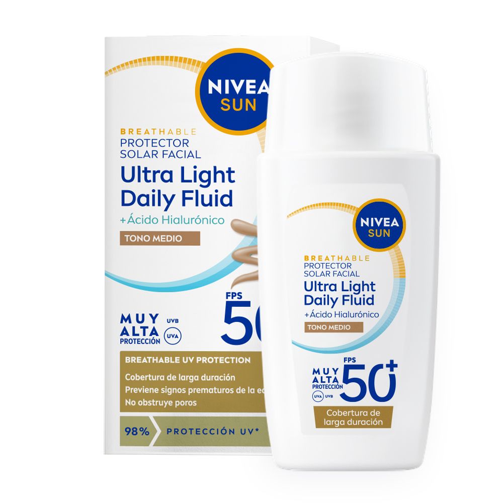 Nivea Sun Ultra Light Daily Fluid Protector Solar Facial Color