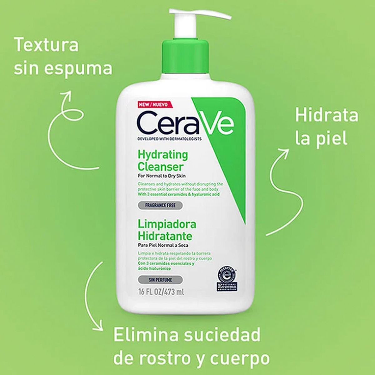 Cerave Hydrating Cleanser Gel Limpiador Facial X 473ml