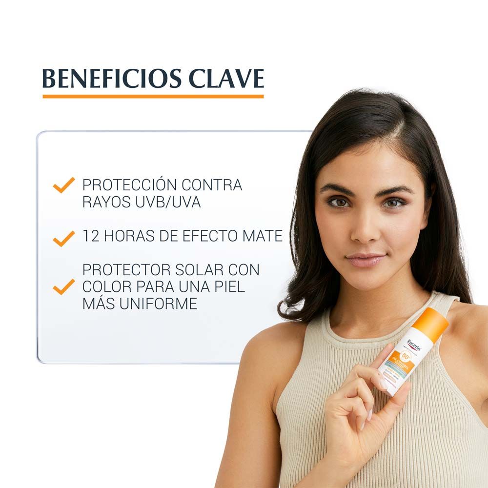 Eucerin Oil Control Toque Seco Protector Solar Fps50+ Color