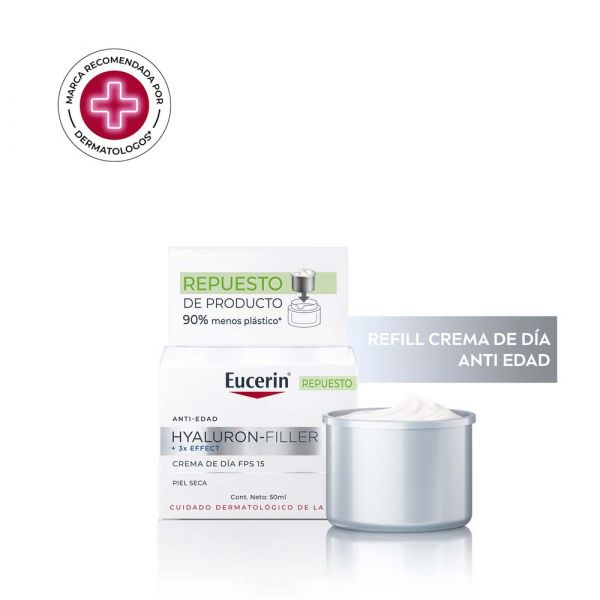 Eucerin Hyaluron Filler + 3x Effect Repuesto Crema Antiarrugas Fps15