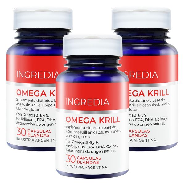 Pack 3 Ingredia Omega Krill Suplemento
