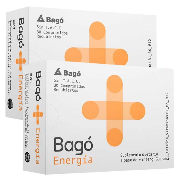Pack 2 Bagó+ Energía Suplemento Dietario