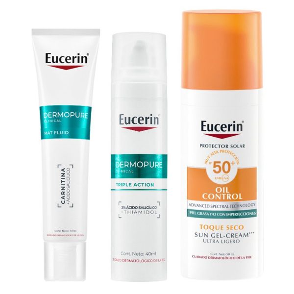 Rutina Eucerin Cuidado Piel Grasa + Manchas Post Acné